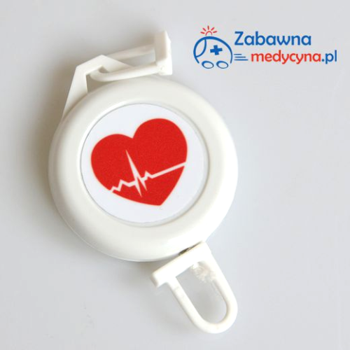 Biały ski-pass serce EKG, linia życia
