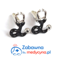 Spinki do mankietów - stetoskop, spinki do mankietów w kształcie stetoskopu, spinki do mankietów dla lekarza, gadżet dla lekarza, prezent dla lekarza.