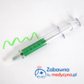 Zakreślacz strzykawka, zakreślacz w kształcie strzykawki, gadżet medyczny, dla pielęgniarek, dla ratowników, dla położnych, dla lekarzy, strzykawka zielona