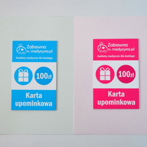 Karta upominkowa 100 zł, prezent dla medyka, kartka prezentowa