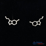 SEROTONINA kolczyki molekularne ze srebra 925