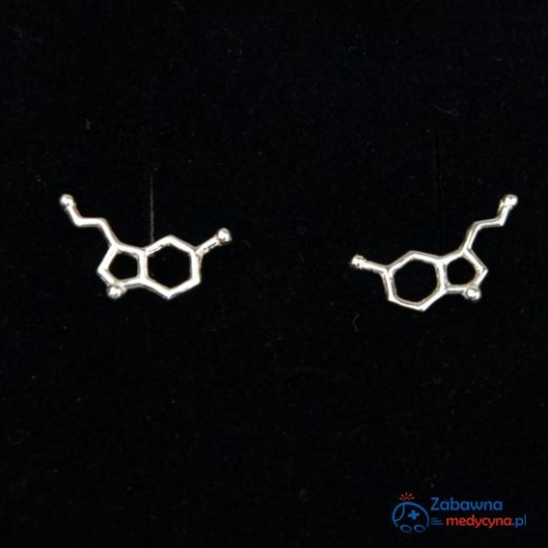 Kolczyki molekularne na sztyfcie z wzorem serotoniny Kolczyki molekularne na sztyfcie z wzorem serotoniny studentka medycyny studentka pielęgniarstwa studentka fizjoterapii fizjo pielęgniarka kolczyk sztyft  kolczyki sztyft kolczyki dla medyka