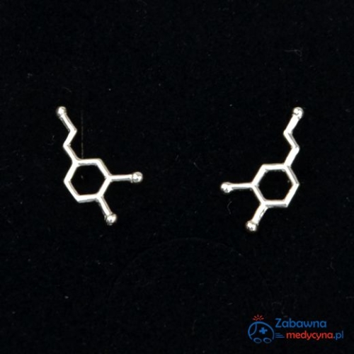 DOPAMINA kolczyki optymistki sztyft dla Pani Psycholog ze srebra 925 biżuteria dopamina biżuteria molekularna hormon hormon szczęścia farmaceuta psycholog logopeda hormony chemia kolczyki optymisty psychoterapeutka prezent