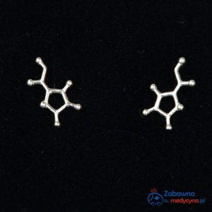 WITAMINA C kolczyki molekularne na sztyfcie ze srebra 925