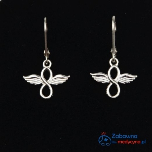 NIESKOŃCZONOŚĆ anioł kolczyki nadziei srebro 925