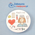 Przypinka z serii ZABAWNA MEDYCYNKA z pielęgniarką, przypinka dla pielęgniarki, przypinka dla medyka, gadżet medyczny