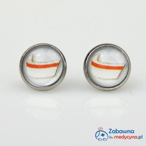 kolczyki dla Położnej studentka położnictwa prezent dla studentki położnictwa położna Pani Położna bocian biżuteria dla Położnej prezent dla Położnej położnictwo położnicze gadżet dla położnej czerwony pasek kolczyki biżuteria dla położnych hit