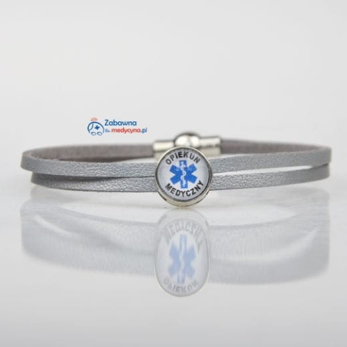 Minimalistyczna bransoletka z rzemieni OPIEKUN MEDYCZNY
