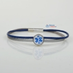 Minimalistyczna bransoletka z rzemieni ESKULAP szaro-granatowa