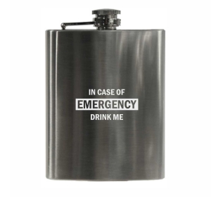 Piersiówka z grawerem EMERGENCY 200 ml