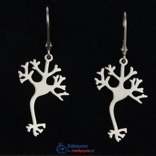 Kolczyki dla Pani Medyk Lekarki Neurolog Fizjoterapeutki Masażystki Psychologa Logopedy Psychiatry kolczyk kolczykiem z kolczykiem srebro 925 biżuteria z neuronem autorska medyczna hit studentka medycyny matura z biologii neurony