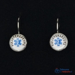 Kolczyki dla fizjoterapeutki z eskulapem bigle przekładane kolczyk