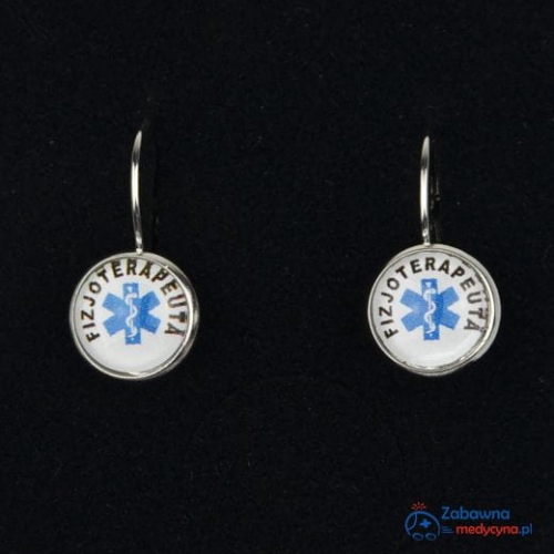 Kolczyki FIZJOTERAPEUTKA studentka fizjoterapii, studia fizjoterapia, kolczyki dla fizjoterapeutki, kolczyki ze znakiem fizjoterapii, do gabinetu fizjo, fizjo love, fizjo eskulap