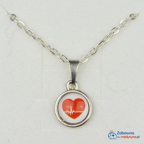 Naszyjnik medalik SERCE EKG