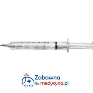 WYPRZEDAŻ - Długopis strzykawka bezbarwna