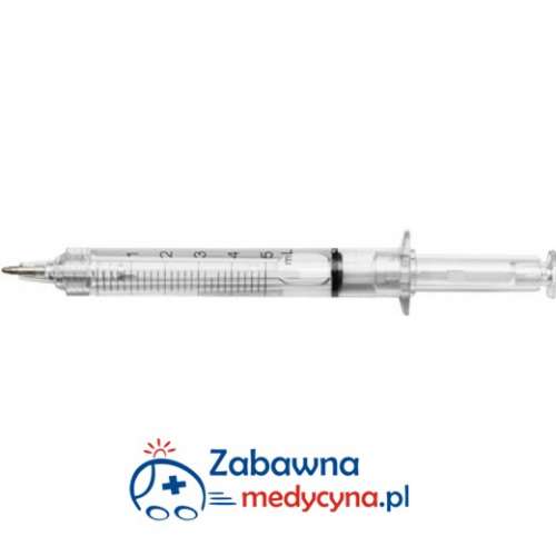 długopis strzykawka z bezbarwną cieczą