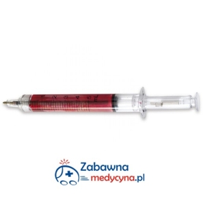 WYPRZEDAŻ - Długopis strzykawka czerwona