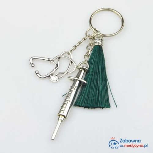 Brelok strzykawka i stetoskop z chwostem strzykawka narzędzia medyczne ratownik pielęgniarka studentka pielęgniarstwa student pielęgniarstwa studentka ratownictwa stetoskop studia medyczne medycyna studentka medycyny hit prezent fajny