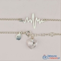 Bransoletka EKG linia życia dla Lekarki i kryształ (crystal) srebro 925