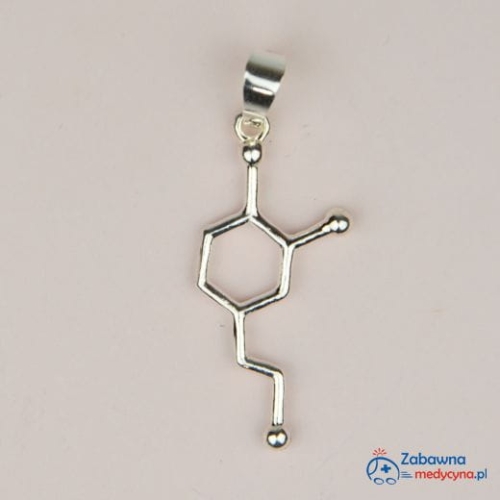Zawieszka DOPAMINA srebro 925, dopamina, neuroprzekaźnik, mózg