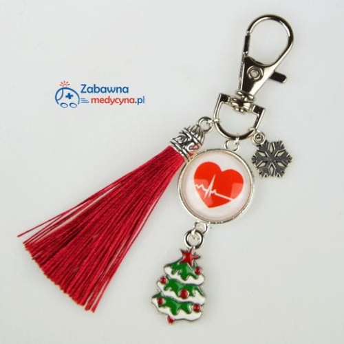 Brelok SERCE EKG edycja świąteczna