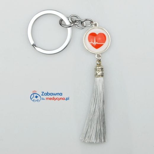 Brelok z chwostem SERCE EKG mini EKG serce z EKG brelok medyczny breloki dla studentki medycyny breloki dla Pani Kardiolog ratownik ratowniczka fizjoterapeutka masażystka opiekunka opiekun medyczny pielęgniarka studenta medycyny