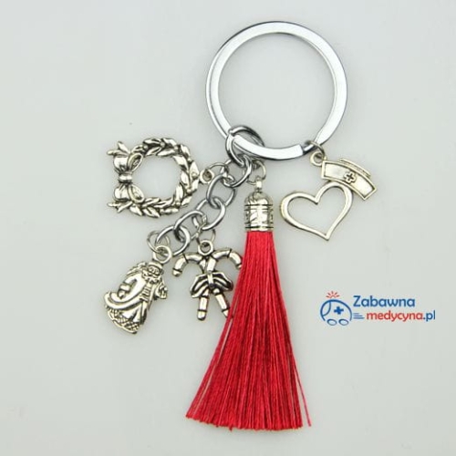 Świąteczny brelok pielęgniarki z chwostem