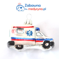 Bombka karetka, ozdoba choinkowa karetka, bombka w kształcie karetki, bombka dla medyków, ratownictwo medyczne, medyczne święta, karetka na choinkę, medyczna bombka