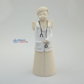Średni Ceramiczny Anioł Lekarz ręczna robota anioł, anioł dla lekarza, anioł dla lekarki, aniol doktor, anioł doctor, lekarz prezent, prezent dla lekarza, prezent dla lekarki, medyczny prezent, prezent dla studenta medycyny, student medycyny I rok