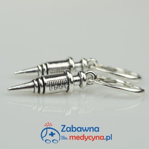 kolczyki dla pielęgniarki kolczyk strzykawka strzykawka strzykawki pielęgniarka pielęgniarstwo pielęgniarski kolczyki ratowniczka  wygodne kolczyki srebrne bigle strzykawki studentka pielęgniarstwa studentka położnictwa medycyna