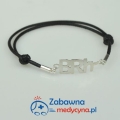 Bransoletka sznurkowa z grupą krwi BRH- (srebro 925)-matura- biologia-genetyka-szpital-karetka-ratownik-ratownictwo- opiekunka- grupa krwi- grupa B rh minus-B RH minus-B RH - - serce anatomiczne-bransoletka medyczna-pielęgniarka