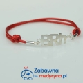 Bransoletka sznurkowa z grupą krwi BRH- (srebro 925)-matura- biologia-genetyka-szpital-karetka-ratownik-ratownictwo- opiekunka- grupa krwi- grupa B rh minus-B RH minus-B RH - - serce anatomiczne-bransoletka medyczna-pielęgniarka