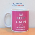 Kubek z serii Keep Calm I'm Almost a Nurse. Kubek dla przyszłej pielęgniarki, prawie jestem pielęgniarką, kubek dla studentki pielęgniarstwa, prezent dla studentki pielęgniarki.