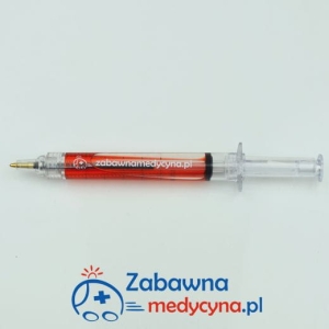 Długopis strzykawka z logo ZABAWNAMEDYCYNA.PL