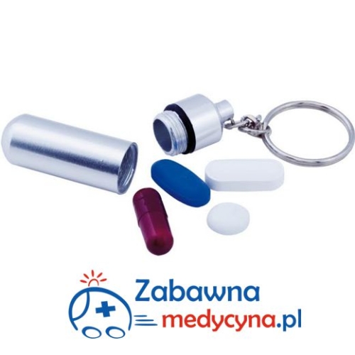 Brelok na tabletki, pojemnik na tabletki, pojemnik na leki, brelok na leki, brelok do pracy na leki hit senior medyk osoba niepełnosprawna gadżety usprawnienie życia