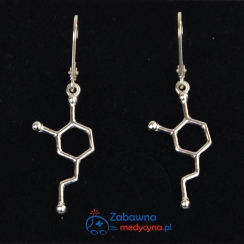 Kolczyki dopamina wykonane ze srebra próby 925 prezent dla studentki medycyny neurologia studentka medycyny neuroprzekaźnik sesja medyczna z neurologi sesja biochemia mózg chemia dopamina kolczyki z dopaminą kolczyki dopamina