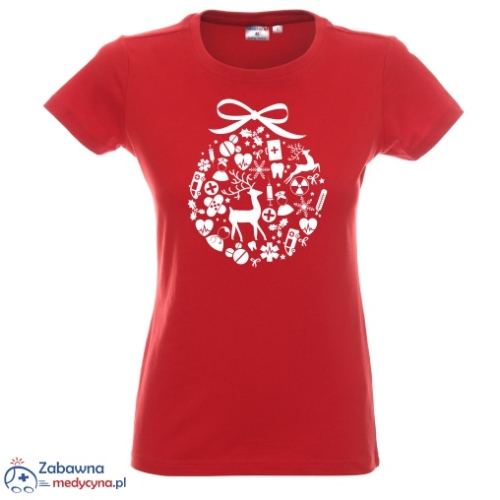 Koszulka dla medyka z świątecznym motywem bombki