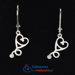 STETOSKOP SERDUSZKO kolczyki lekarki na prezent srebro 925