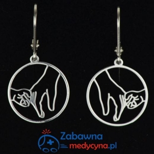 DŁONIE kolczyki położnej na prezent ze srebra 925