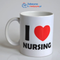 Kubek dla pielęgniarek I love nursing, gadżet dla pielęgniarek, kocham pielęgniarstwo, kubek pielęgniarki. pielęgniarstwo, pielęgniarka, studentki pielęgniarstwa, pielęgniarz, pielęgniarza, prezent dla Pielęgniarki, dzień pielęgniarki