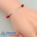 biżuteria dla Lekarki biżuteria medyczna biżuteria sznurek srebro EKG biżuteria EKG linia życia linia EKG linia serca elektrokardiogram bransoletka dla Pani Doktor prezent Mama bransoletka Pielęgniarka zabawna medycyna