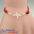 biżuteria dla Lekarki biżuteria medyczna biżuteria sznurek srebro EKG biżuteria EKG linia życia linia EKG linia serca elektrokardiogram bransoletka dla Pani Doktor prezent Mama bransoletka Pielęgniarka zabawna medycyna