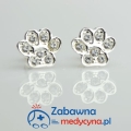 Kolczyki sztyfty ŁAPKA z kryształkami PRECIOSA dla weterynarza srebro 925 kolczyki weterynaryjne dla Pani Weterynarz dla kobiety kochającej zwierzęta idealne na prezent urodzinowy lub na Boże Narodzenie prezent Mama WET Dzień MATKI