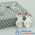 Kolczyki SERCE LUDZKIE z kryształkami SWAROVSKI srebro 925 - kolczyki srebrne serce ludzkie serce anatomiczne kolczyki srebro 925kolczyki klinika kardiochirurgii nowości 2022 dla lekarski dla kardiologa dla studentki medycyny medycyna 2022