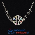 Naszyjnik DNA z rozetą SWAROVSKI srebro 925 poziomy, prezent dla Mamy lekarki, prezent dla genetyka, prezent dla super kobiety medyk, medyczny prezent, DNA na codzień, studentki medycyny, elegancki prezent medyczny, prezenty ekskluzywne dla medyka