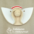 ceramiczna położna ze skrzydełkami, aniołek położna, anioł położna, figurka położna, figurka dla położnej, pomysł na prezent dla położnej, prezent dla położnej, upominek dla położnej, podziękowanie dla położnej,