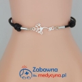 Bransoletka sznurkowa z mini neuronem srebro 925 neuron biżuteria 2022 neurologia gadżet prezent oddział neurologii podziękowanie komórka nerwowa 2d neuron bransoletka medyczna hit super niepełnosprawność ruchowa