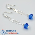 Kolczyki pielęgniarskie STRZYKAWKA ze swarovskim srebro 925 kolczyk dla pielęgniarki kolczyki dla studentki pielęgniarstwa medyczny ślub kolczyki z niebieskim dla panny młodej studentka pielęgniarstwa studia z pielęgniarstw medyczna impreza hit