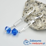 Kolczyki STRZYKAWKA i Swarovski bigle otwarte srebro 925