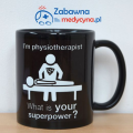 Kubek dla fizjoterapeutów, supermoc fizjoterapeuty, super fizjoterapeuta, prezent dla fizjoterapeuty, gadżet dla fizjoterapeutów.